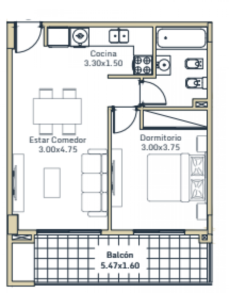 2 Ambientes Frente en Excelente Ubicacion - Jose Maria Bosch 1394 - Financiacion Disponible